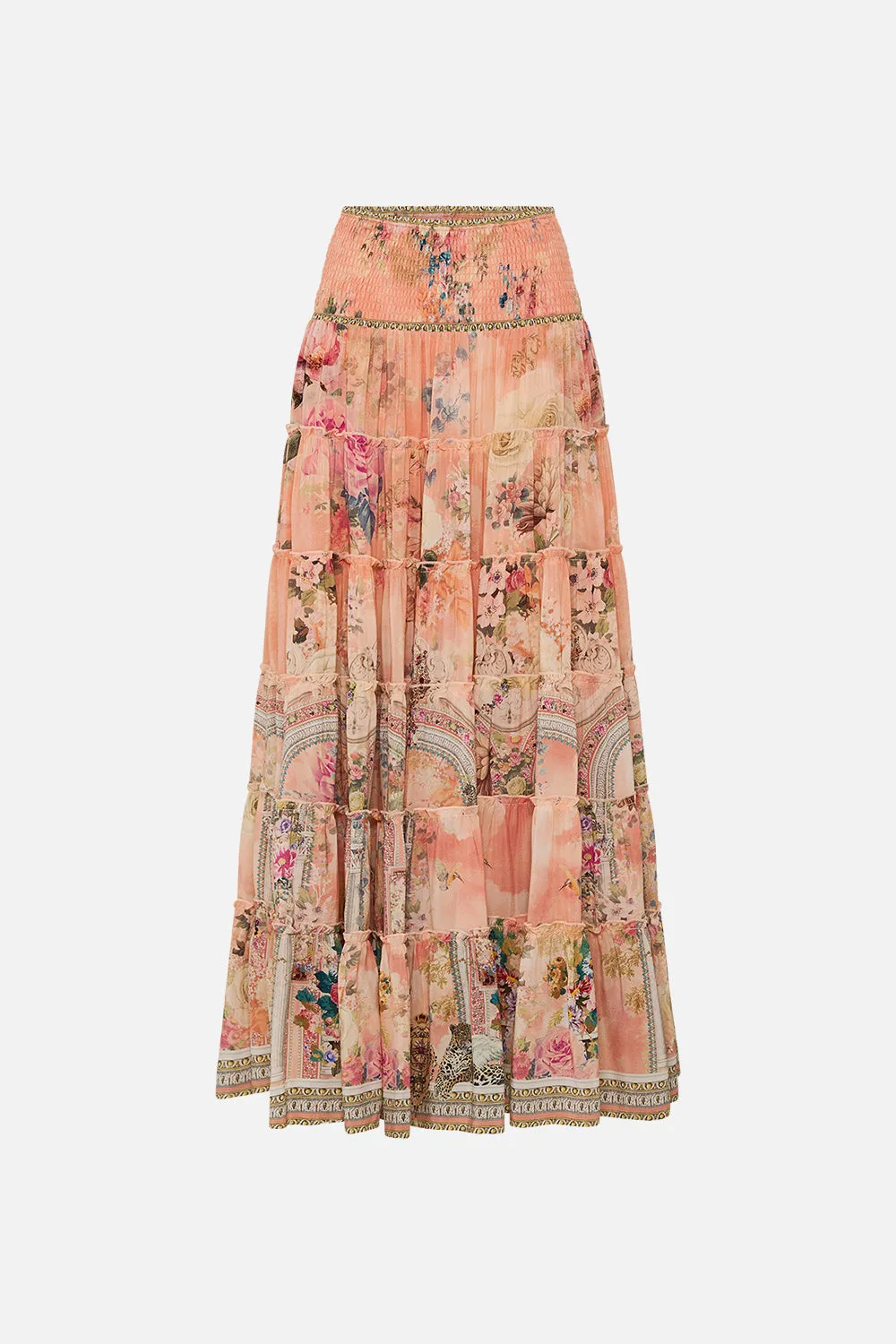 SHIRRED WAIST TIERED CIRCLE SKIRT THE JEWELLERY PALACE