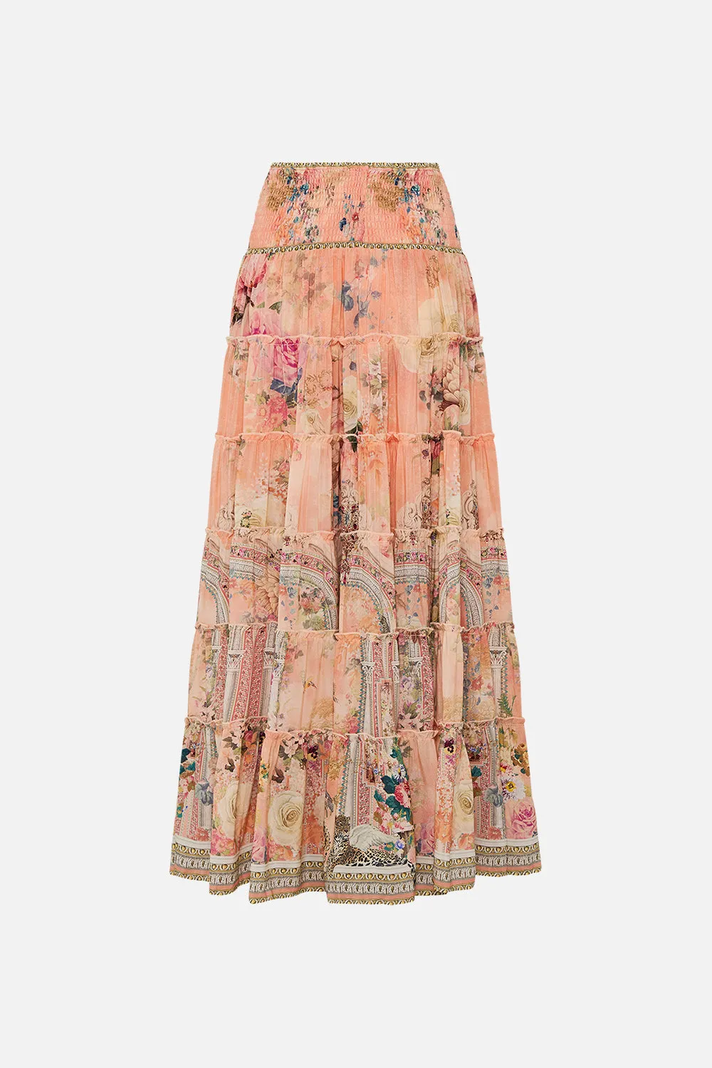 SHIRRED WAIST TIERED CIRCLE SKIRT THE JEWELLERY PALACE