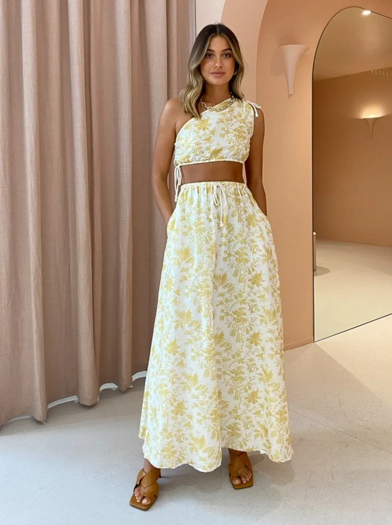 Sir Clementine Maxi Skirt in Ivory Clementine