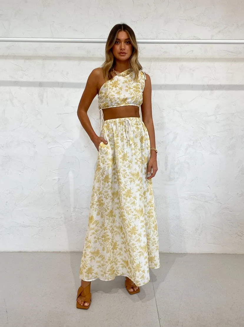 Sir Clementine Maxi Skirt in Ivory Clementine