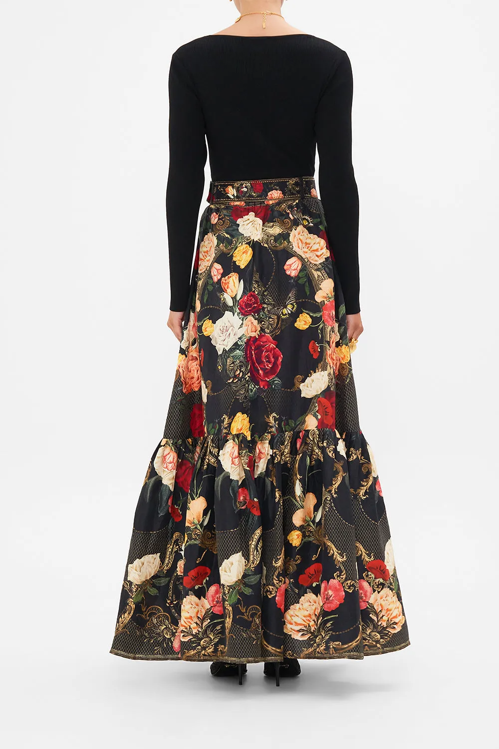 SKIRT WITH DEEP HEM FRILL AND BELT MAGIC IN THE MANUSCRIPTS