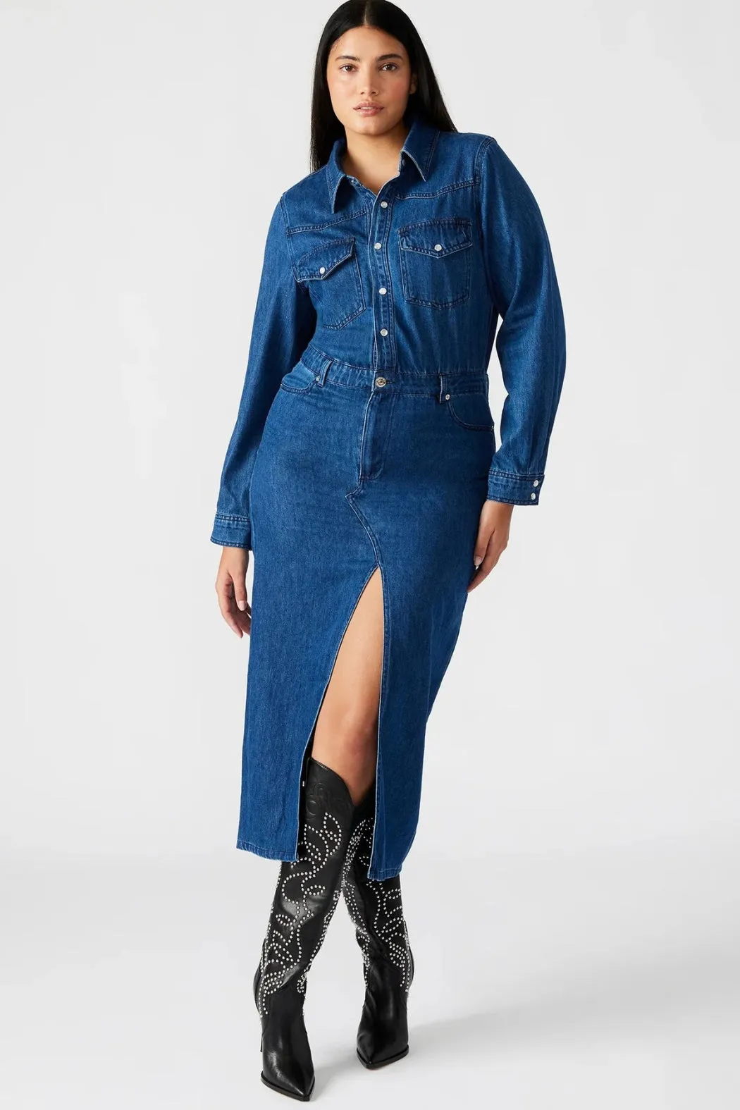 Steve Madden Dakoda Dress - Blue Denim