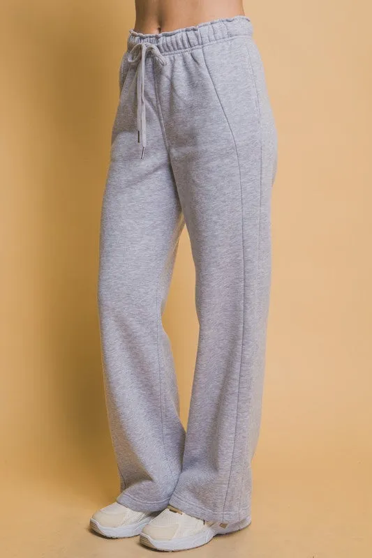 Straight Leg Sweatpants - Grey