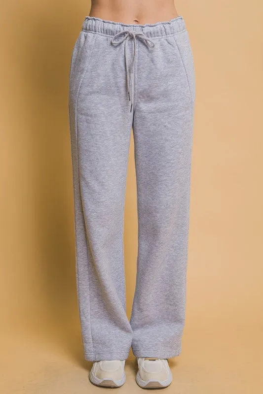 Straight Leg Sweatpants - Grey
