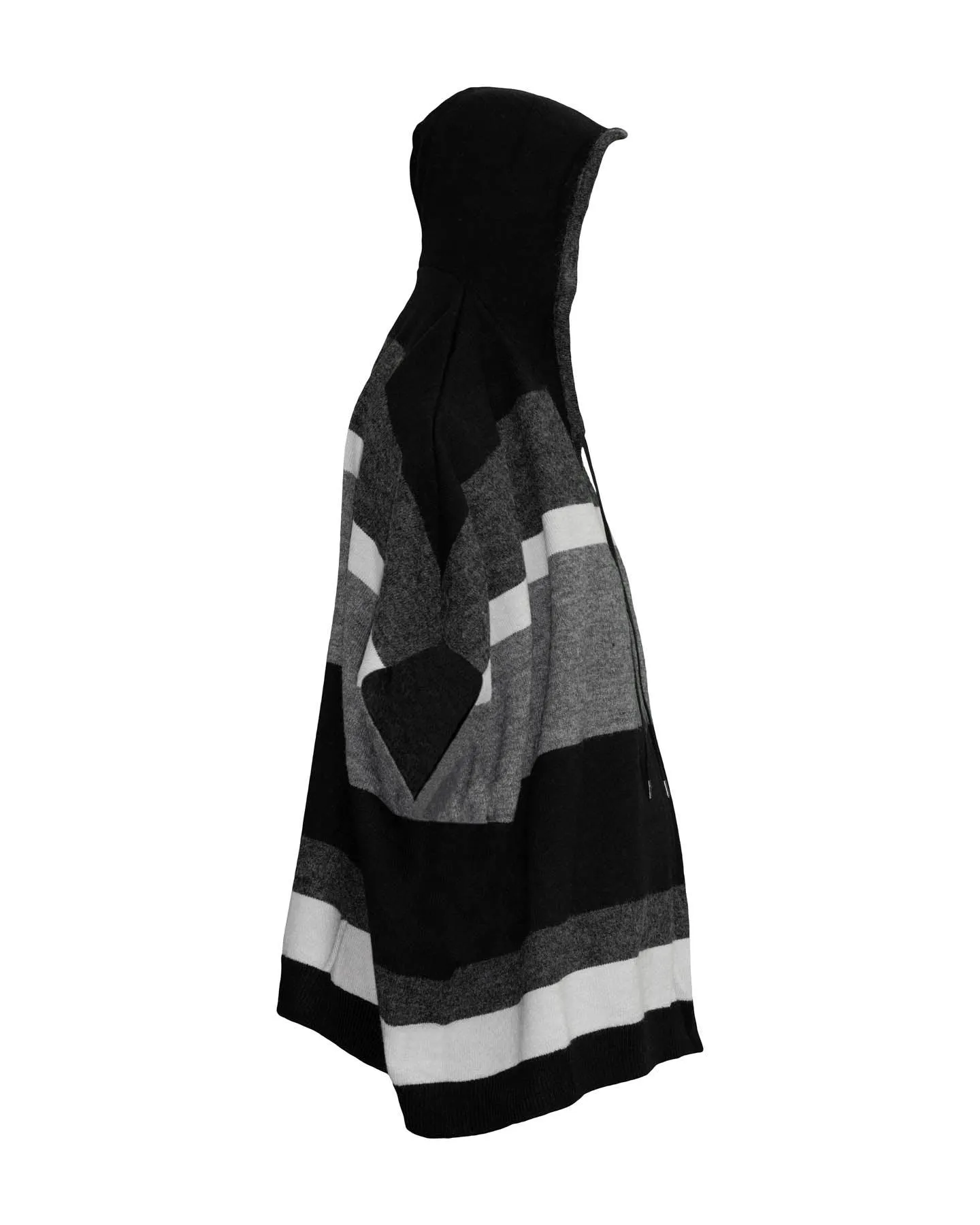 Striped Hooded Poncho