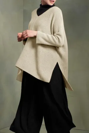 Tamara Poncho Baby Alpaca Color Ecru