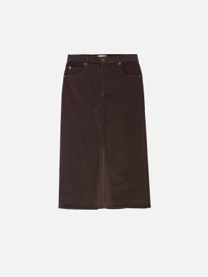 The Corduroy Midaxi Skirt -- Espresso