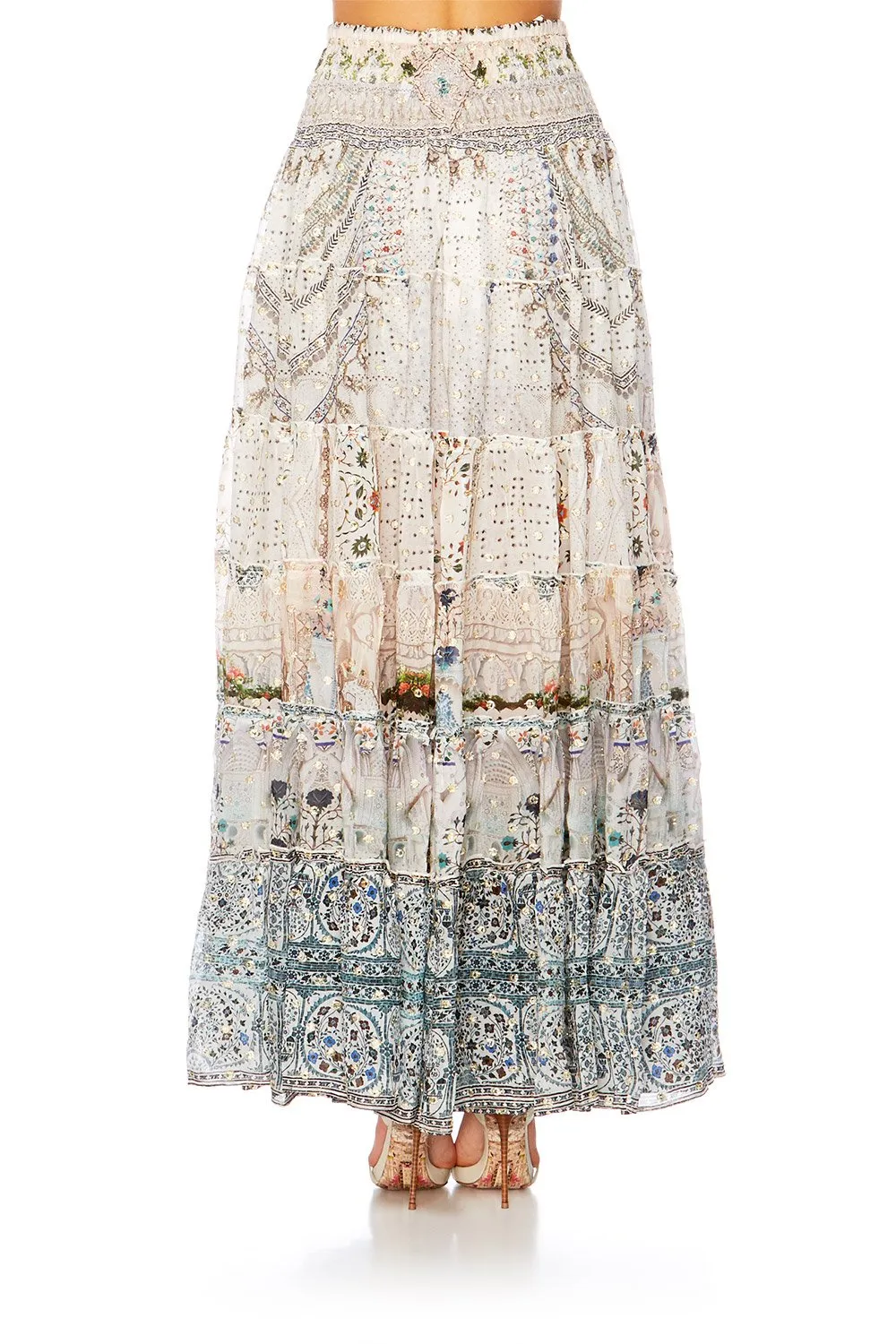 TIERED MAXI SKIRT BREAKFAST WITH SILVIA