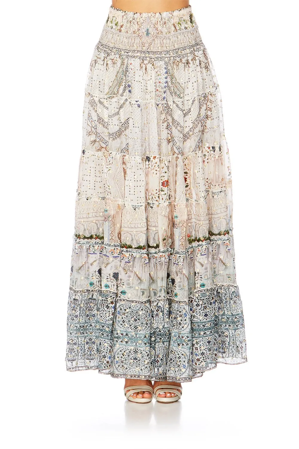 TIERED MAXI SKIRT BREAKFAST WITH SILVIA