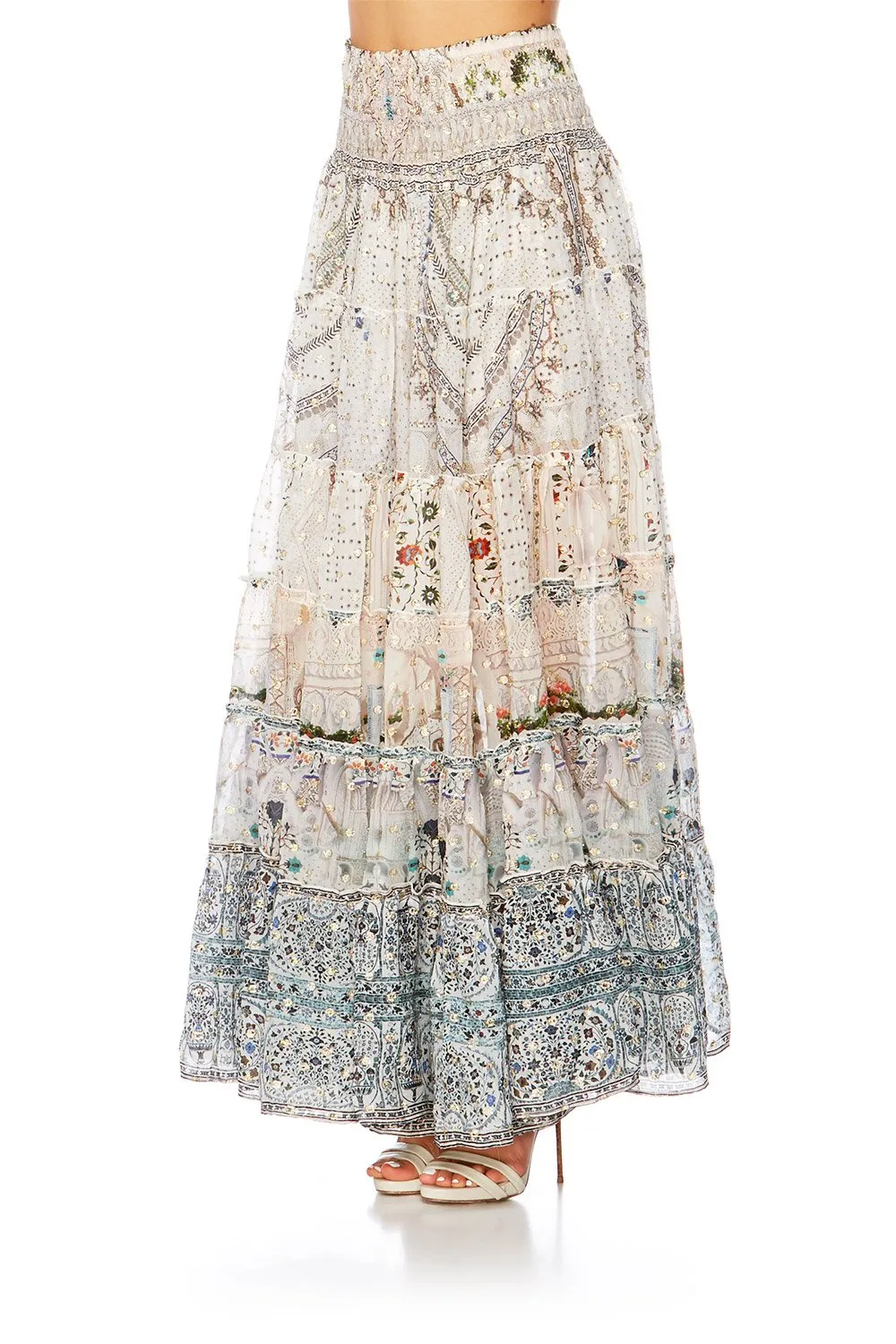 TIERED MAXI SKIRT BREAKFAST WITH SILVIA