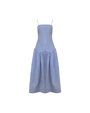 TRULLI MAXI DRESS COBALT GINGHAM