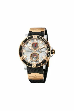 ulysse nardin maxi marine titanium & 18kt rose gold 45mm men's watch