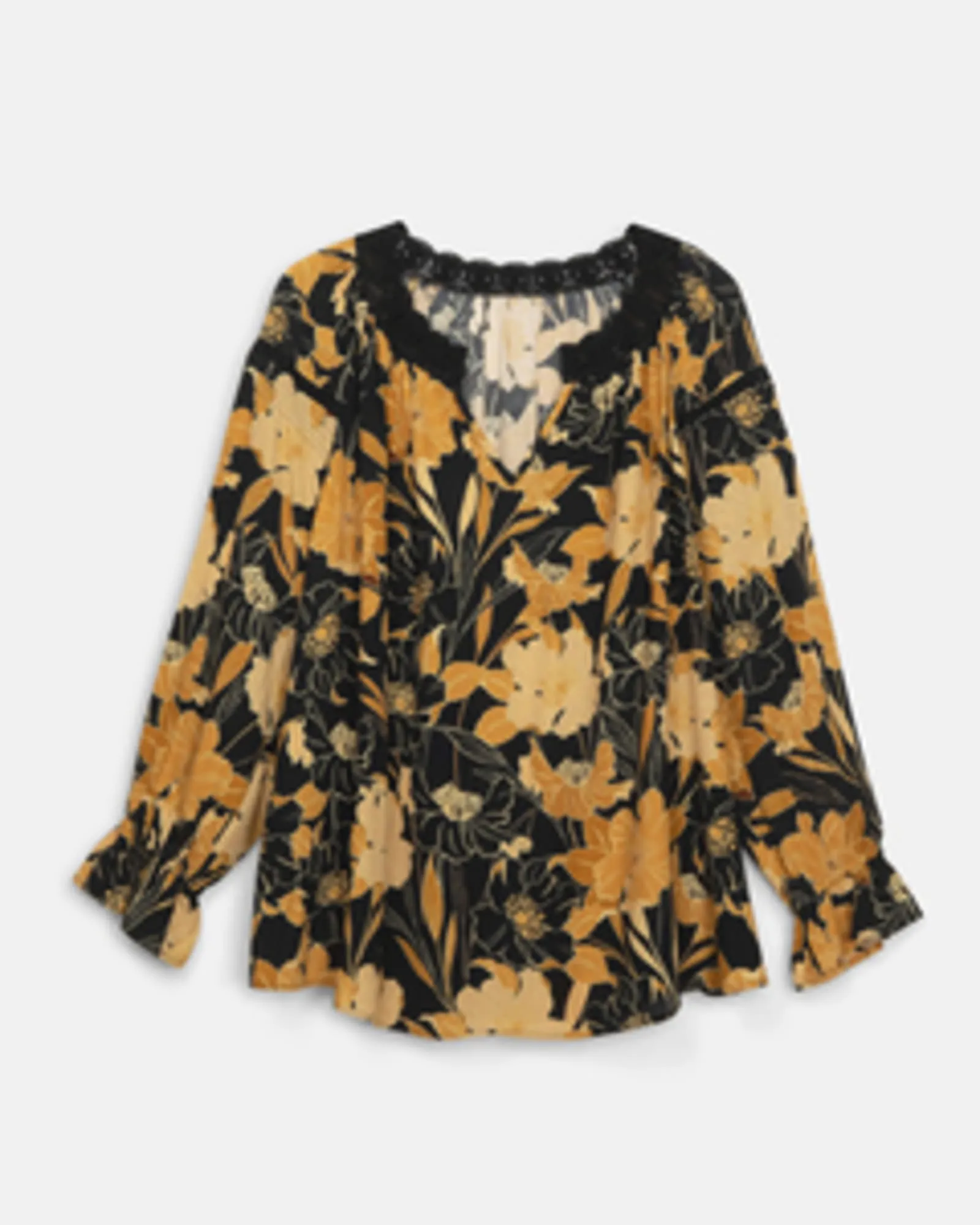 Vienna Crochet Trim Blouse | Black