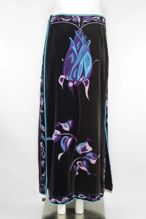 Vintage 1970s Emillio Pucci floor length velvet skirt - S/M