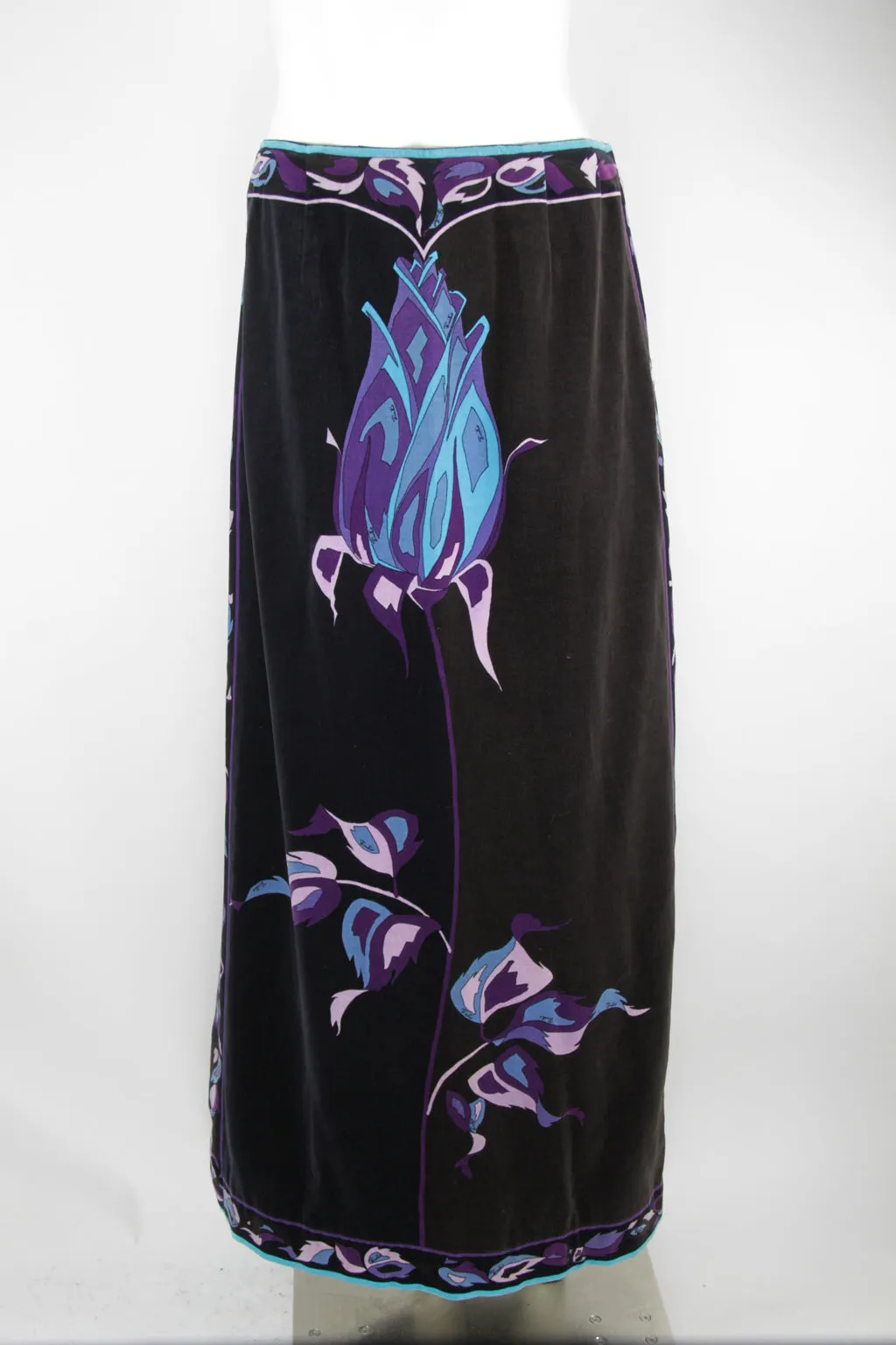 Vintage 1970s Emillio Pucci floor length velvet skirt - S/M