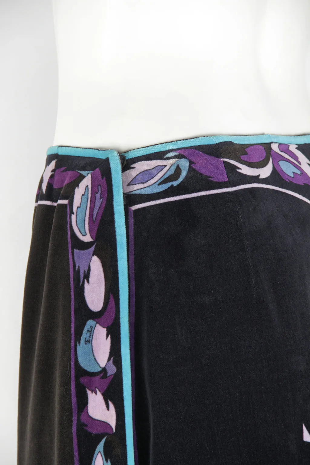 Vintage 1970s Emillio Pucci floor length velvet skirt - S/M