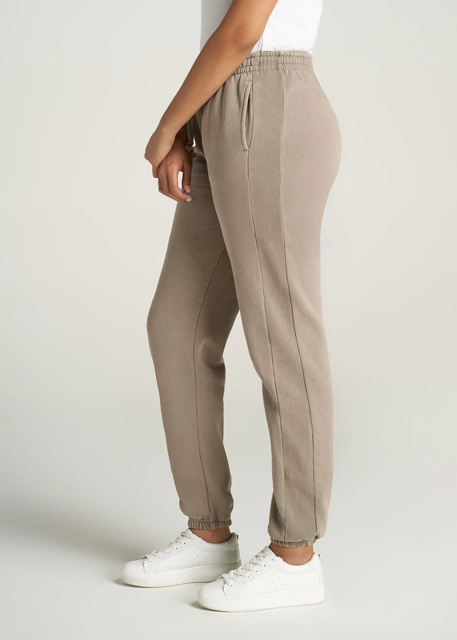 Wearever Fleece Regular Fit Women's Tall Sweatpants in Khaki