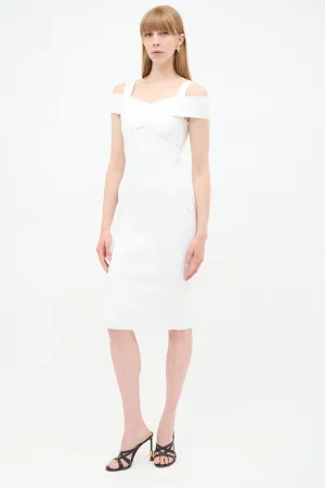 White Ribbed Knit Dress