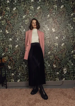 WOMENS A-LINE VELVET MAXI SKIRT