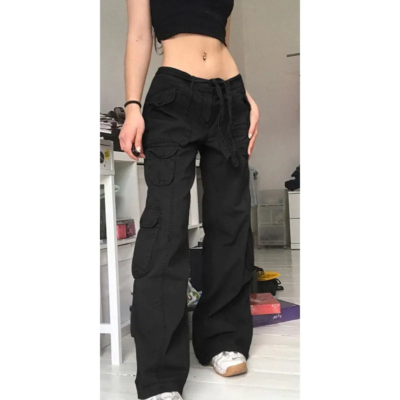 Women's Straight Oversize Cargo Pants With Pockets